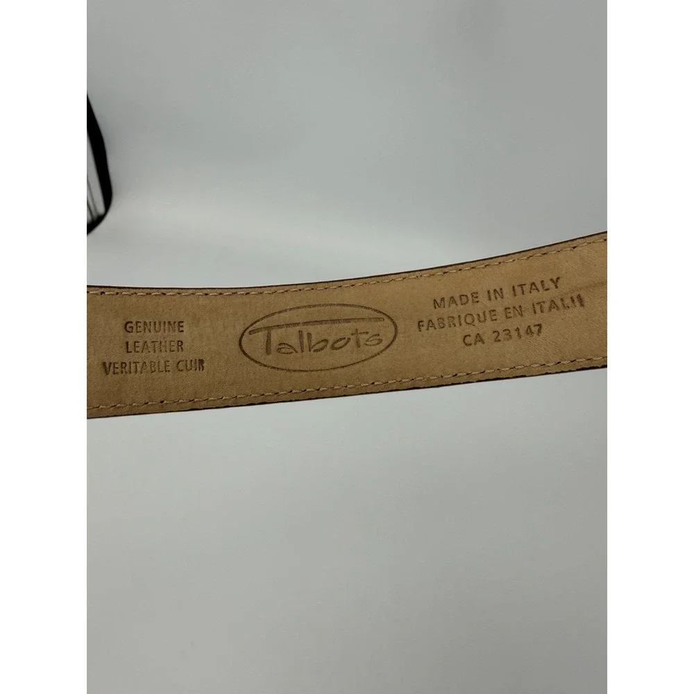 Talbots Brown Croc Embossed Leather Belt Silver Buckle Size X-tra Small/6619